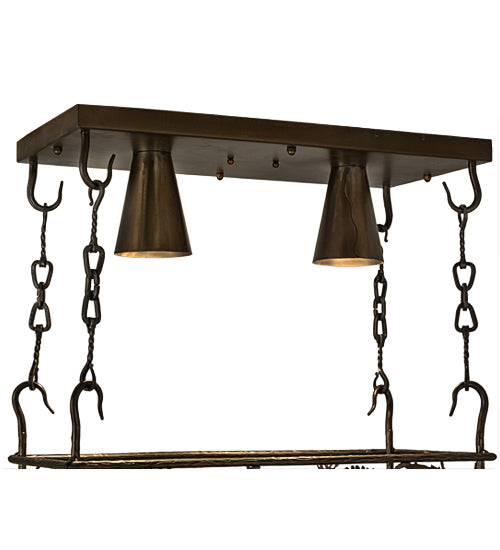 24" Long Whispering Pines 2 Light Pot Rack