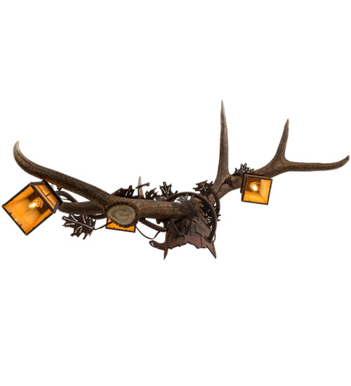 46" Wide Antlers Elk 3 Light Wall Sconce