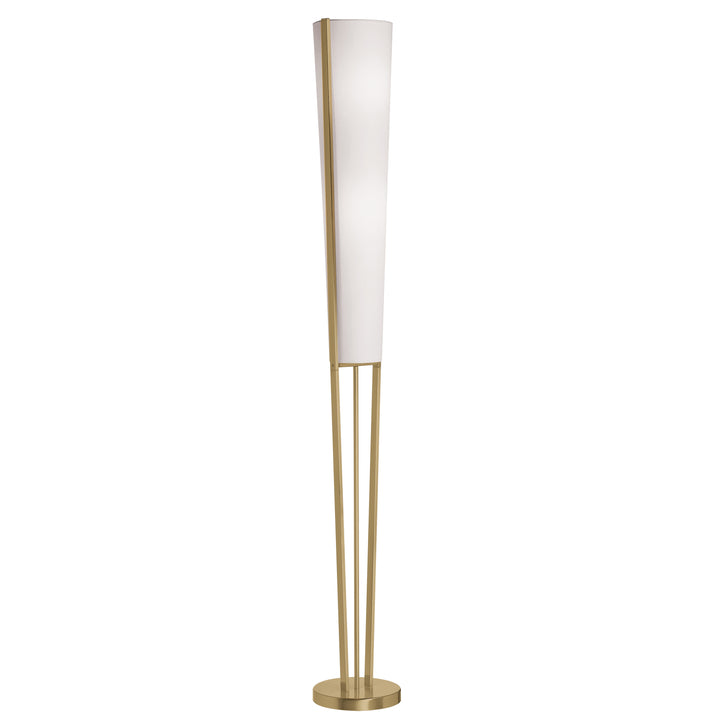 Dainolite 2 Light Incandescent Floor Lamp, Aged Brass with White Shade