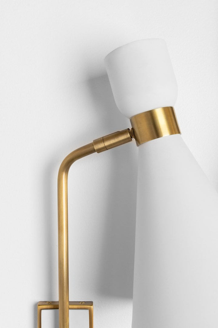 Willa Wall Sconce - Aged Brass/White