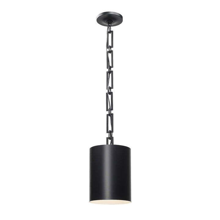 Crystorama Brian Patrick Flynn Alston 1 Light Matte Black + White Mini Pendant