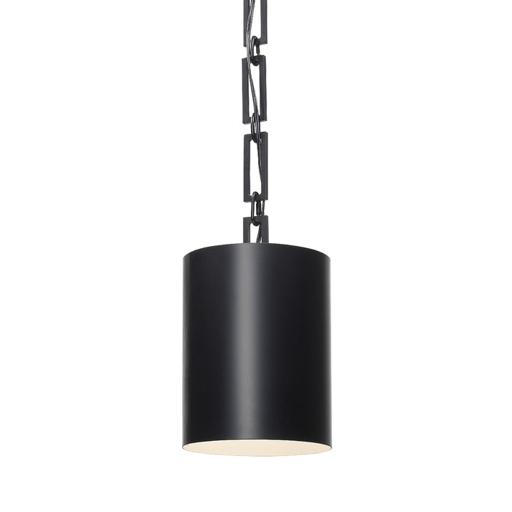 Crystorama Brian Patrick Flynn Alston 1 Light Matte Black + White Mini Pendant