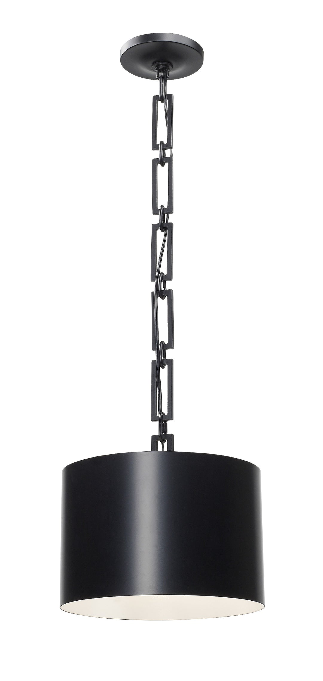 Crystorama Brian Patrick Flynn Alston 1 Light Matte Black + White Mini Pendant