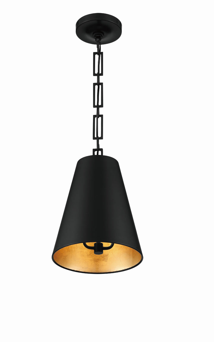 Crystorama Brian Patrick Flynn Alston 2 Light Matte Black + Antique Gold Mini Pendant