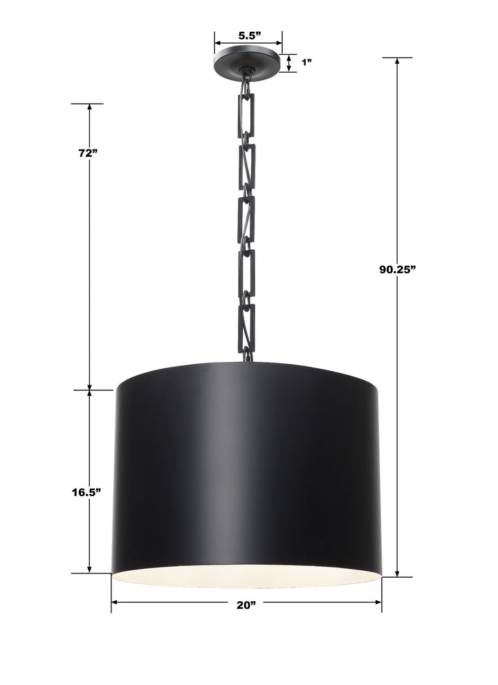 Crystorama Brian Patrick Flynn Alston 6 Light Matte Black + White Chandelier