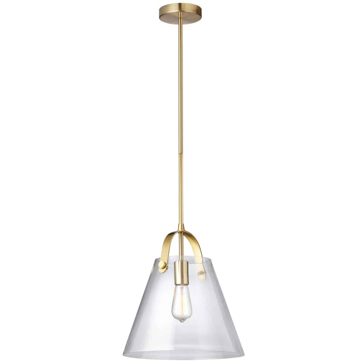 Dainolite 1 Light Incandescent Pendant Aged Brass Finish with Clear Glass