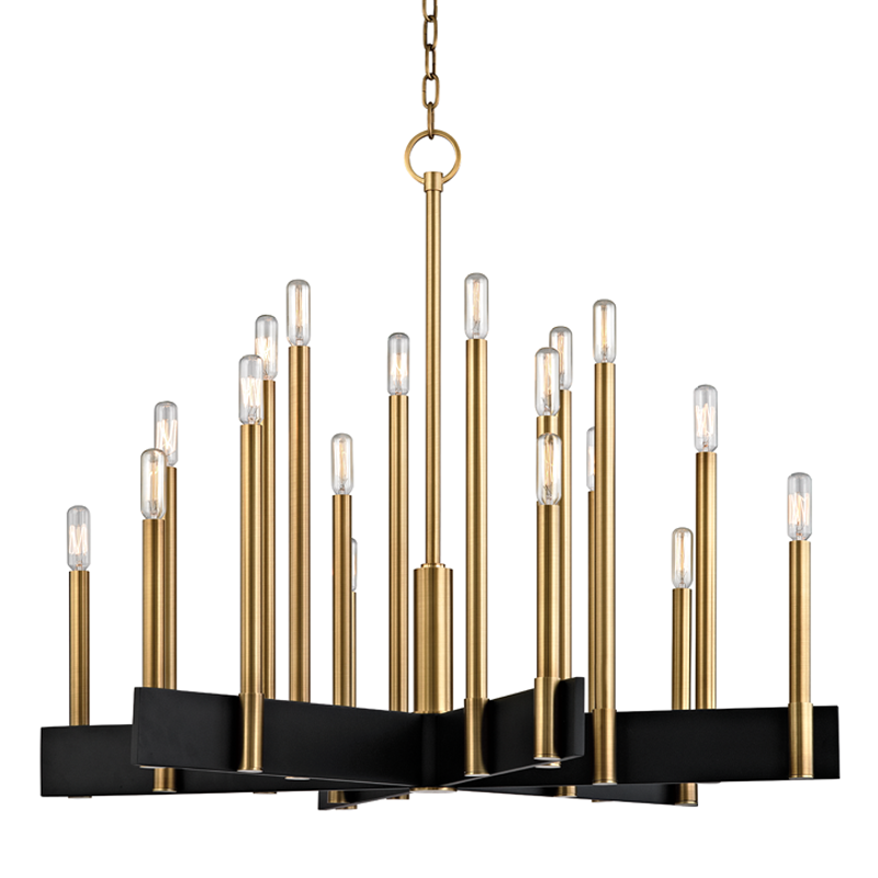 Abrams Chandelier 27" - Aged Brass