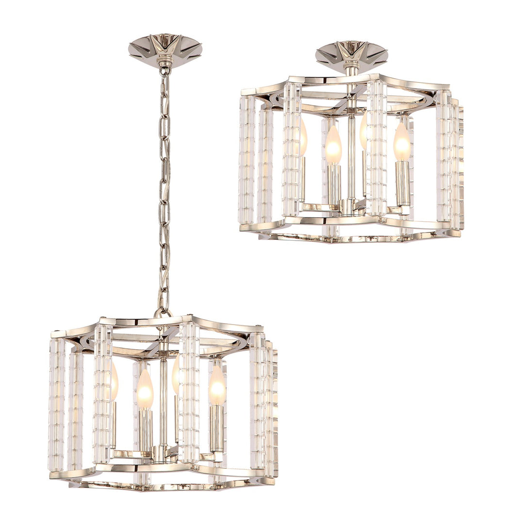 Crystorama Carson 4 Light Polished Nickel Mini Chandelier