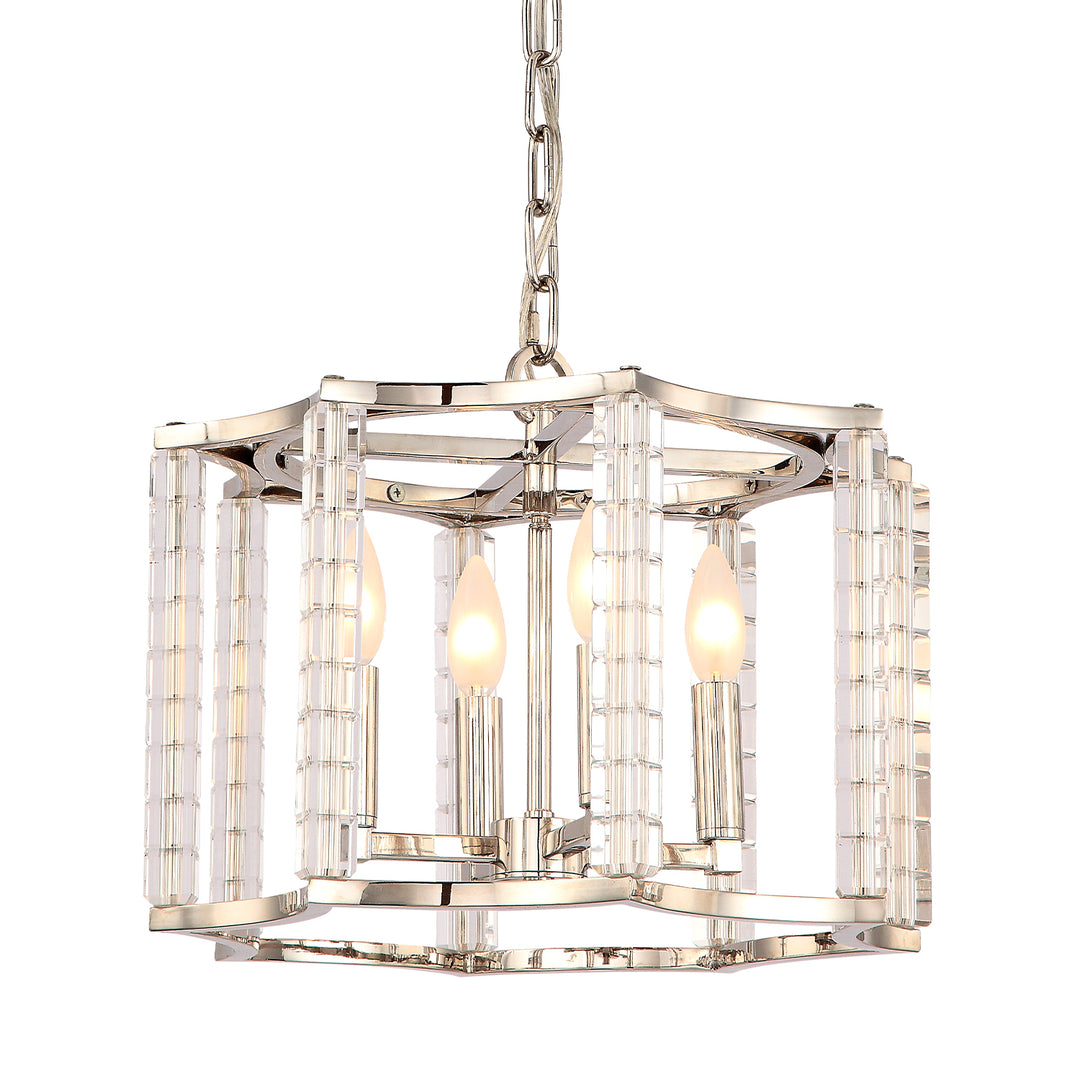 Crystorama Carson 4 Light Polished Nickel Mini Chandelier