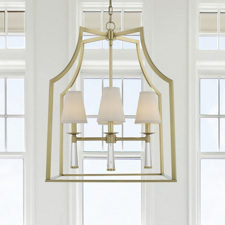 Crystorama Baxter 4 Light Aged Brass Chandelier