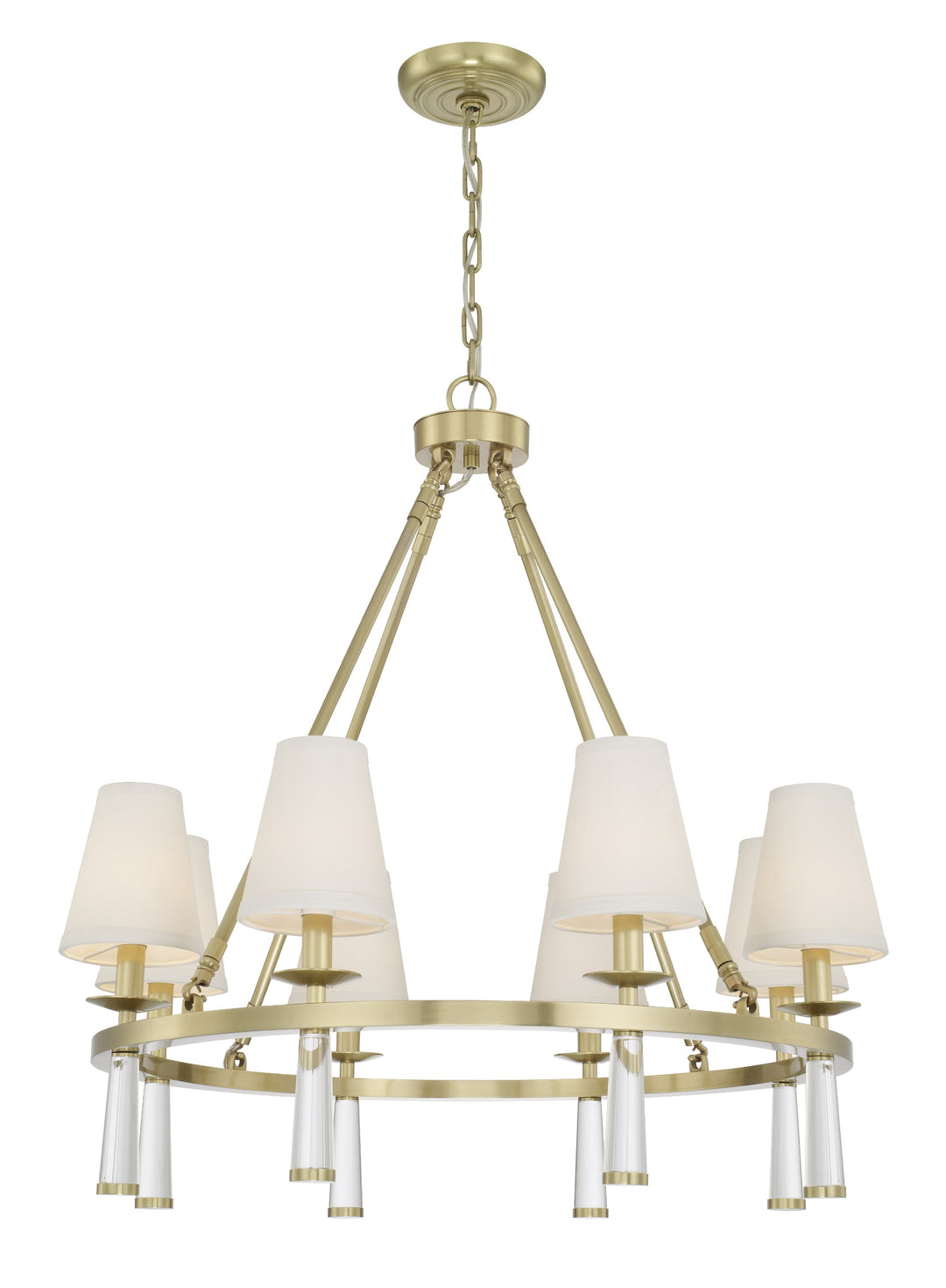 Crystorama Baxter 8 Light Antique Aged Brass Chandelier