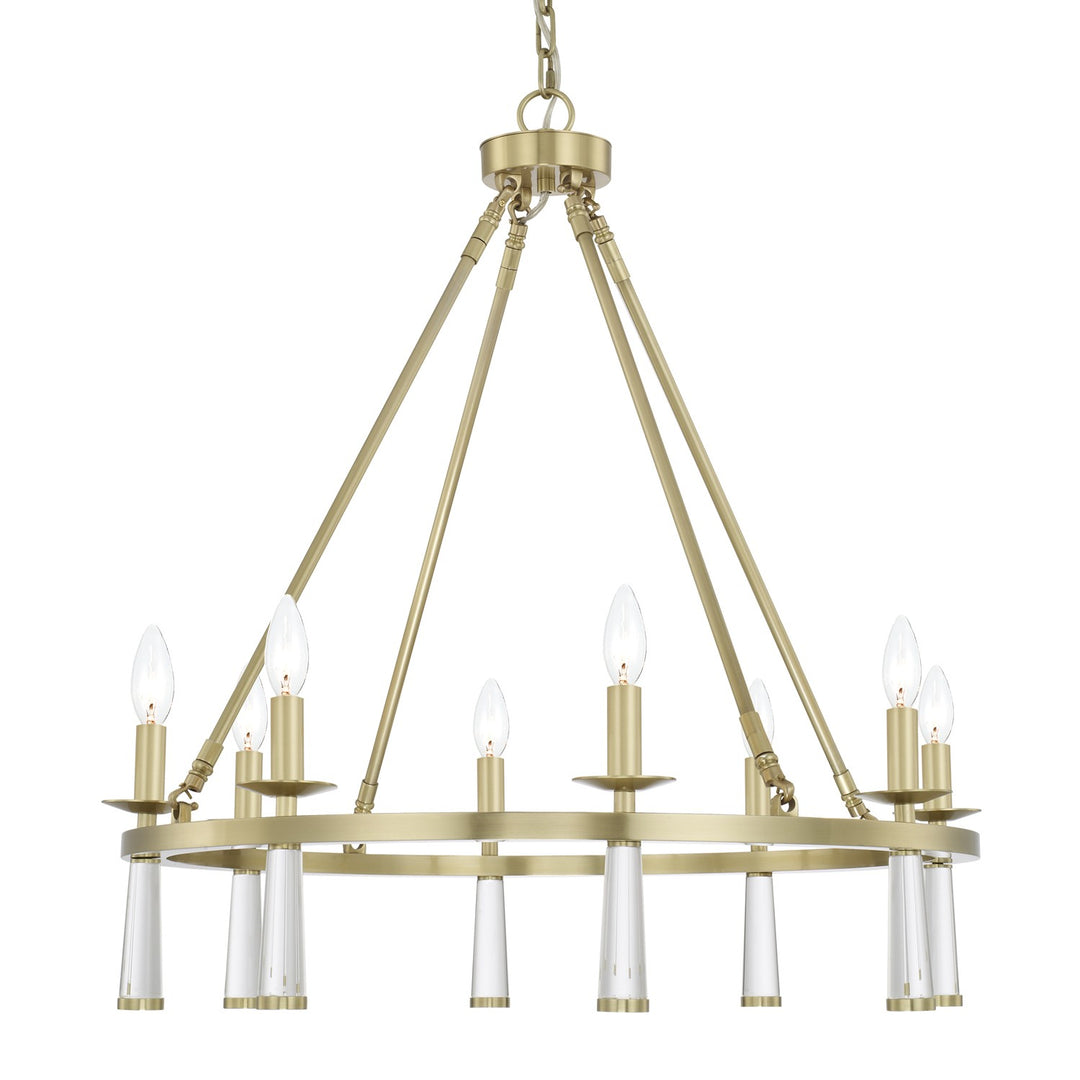 Crystorama Baxter 8 Light Antique Aged Brass Chandelier