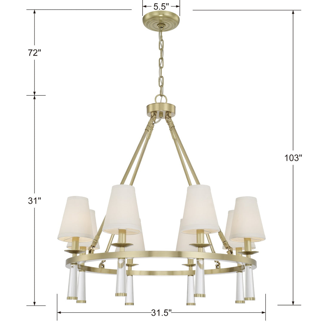 Crystorama Baxter 8 Light Antique Aged Brass Chandelier