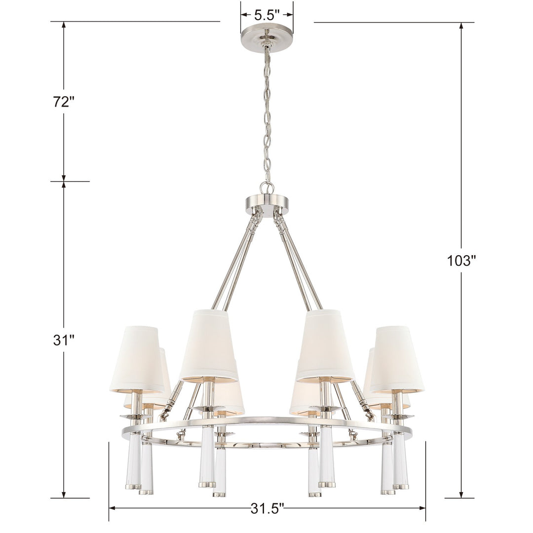 Crystorama Baxter 8 Light Antique Aged Brass Chandelier