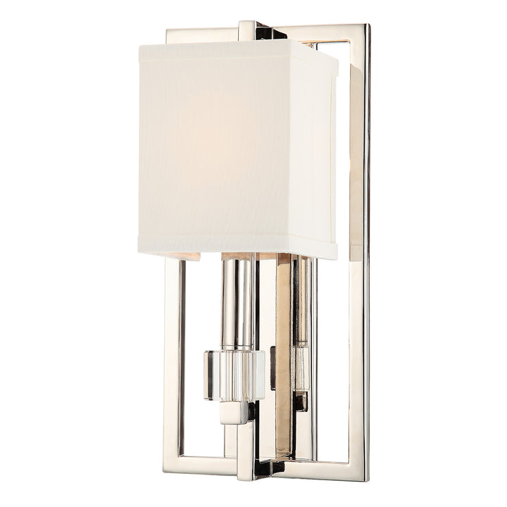 Crystorama Dixon 1 Light Polished Nickel Sconce