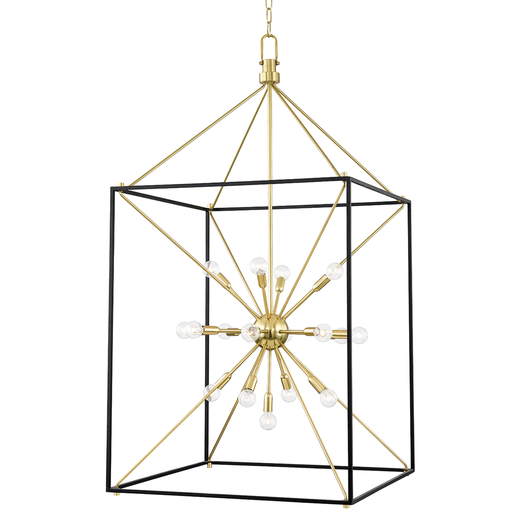 Glendale 25 Ligh Chandelier - Aged Brass/Black