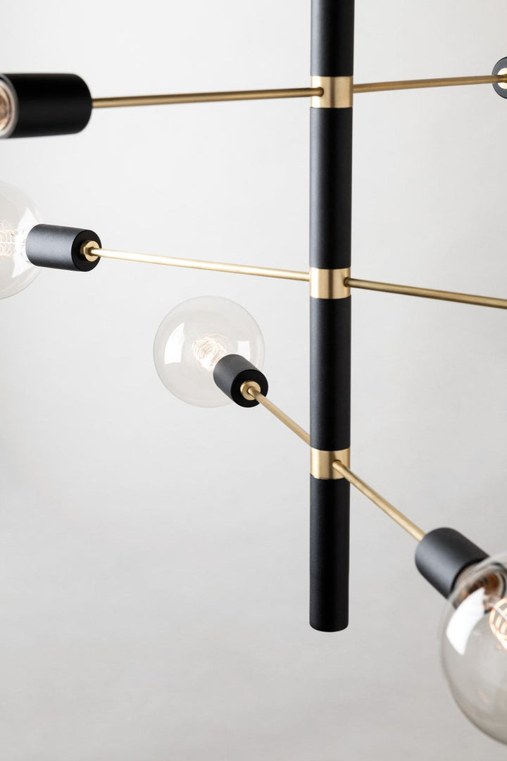 Astrid Chandelier 44" - Aged Brass/Dusk Black