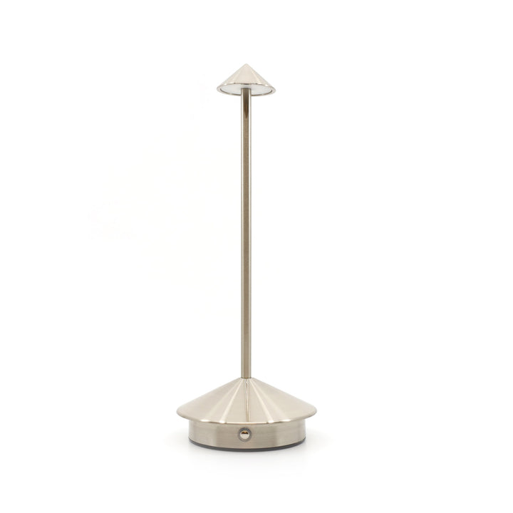 Shade Crest Rechargeable Table Lamp // Brushed Nickel