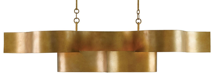 Grand Lotus Gold Oval Chandelier