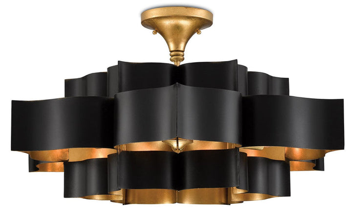 Grand Lotus Black Large Chandelier