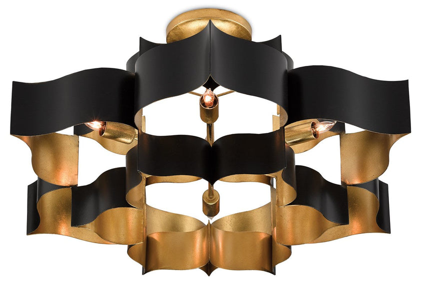 Grand Lotus Black Large Chandelier