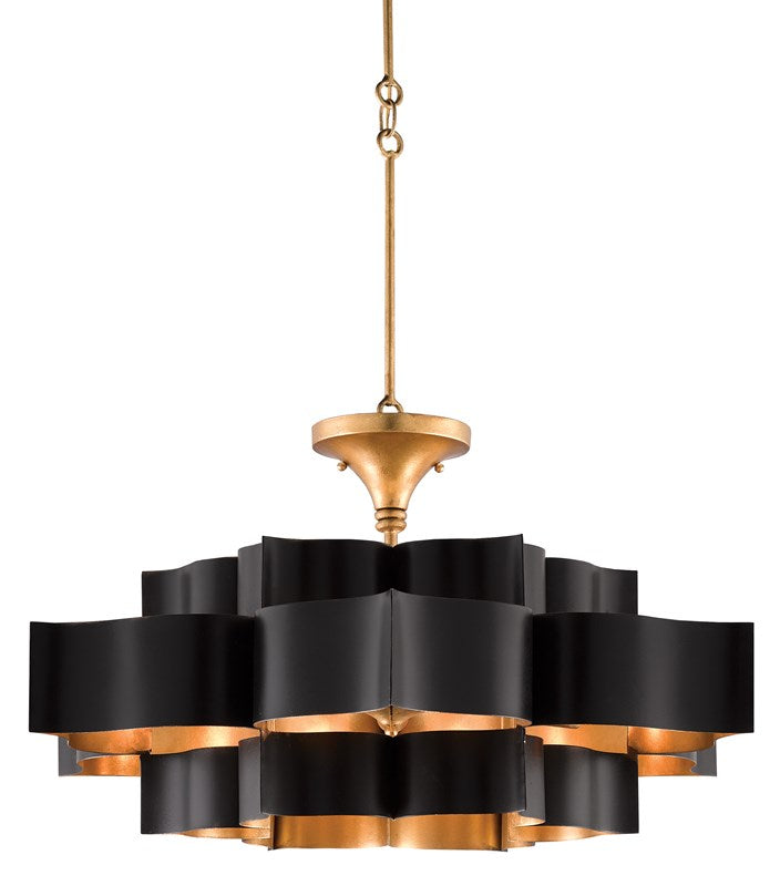 Grand Lotus Black Large Chandelier