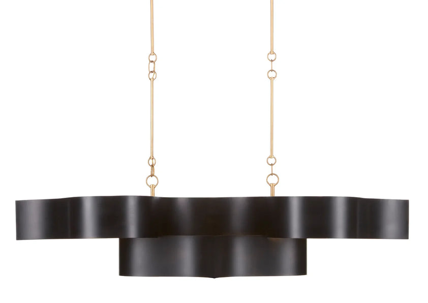 Grand Lotus Black Oval Chandelier