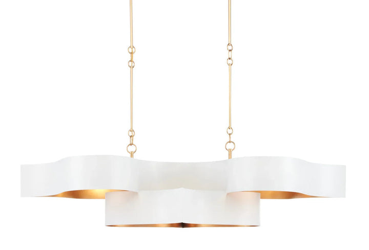 Grand Lotus White Oval Chandelier