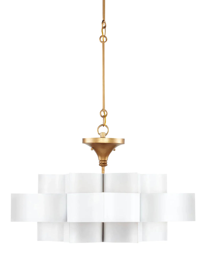 Grand Lotus White Small Chandelier