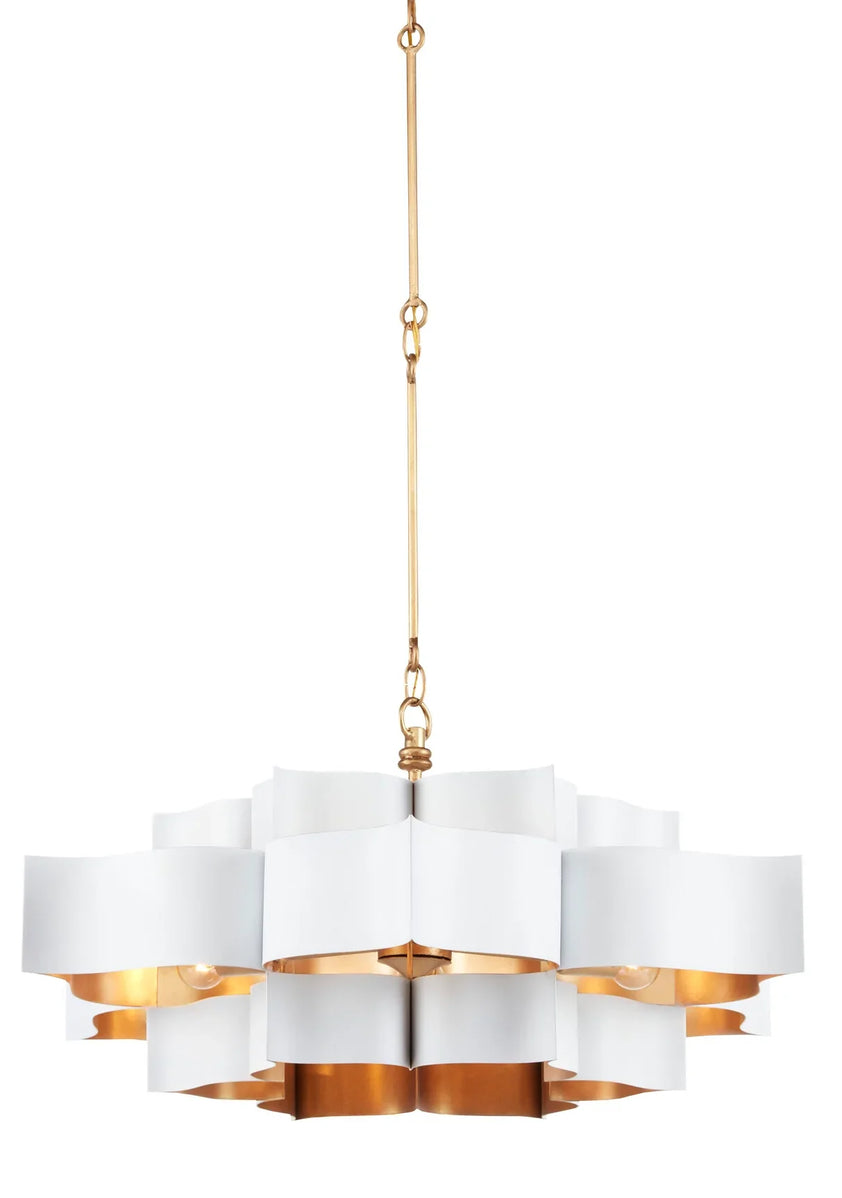 Grand Lotus White Chandelier