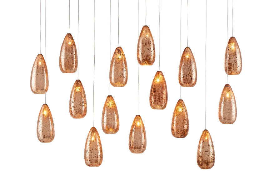 Rame Rectangular 15-Light Multi-Drop Pendant