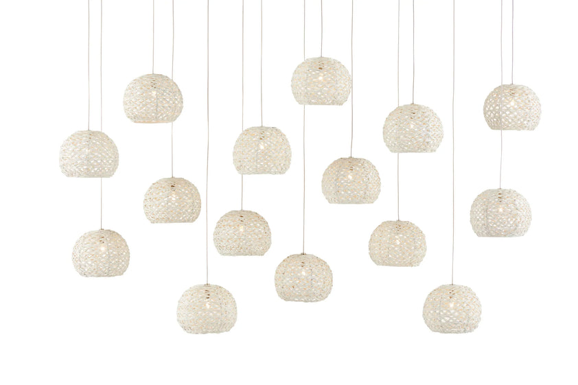 Piero Rectangular 15-Light Multi-Drop Pendant