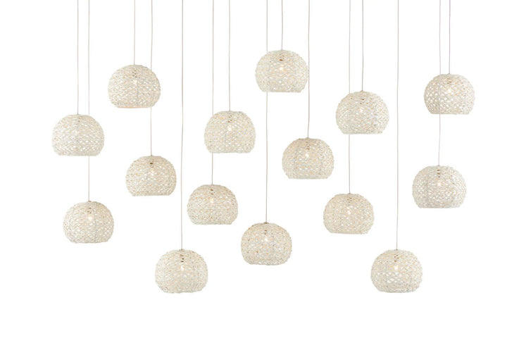 Piero Rectangular 15-Light Multi-Drop Pendant