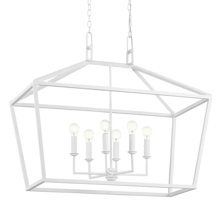 Denison White Rectangular Chandelier