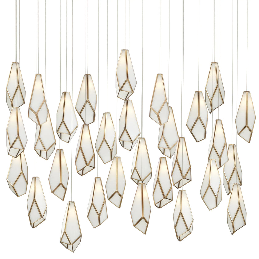 Glace White 30-Light Multi-Drop Pendant