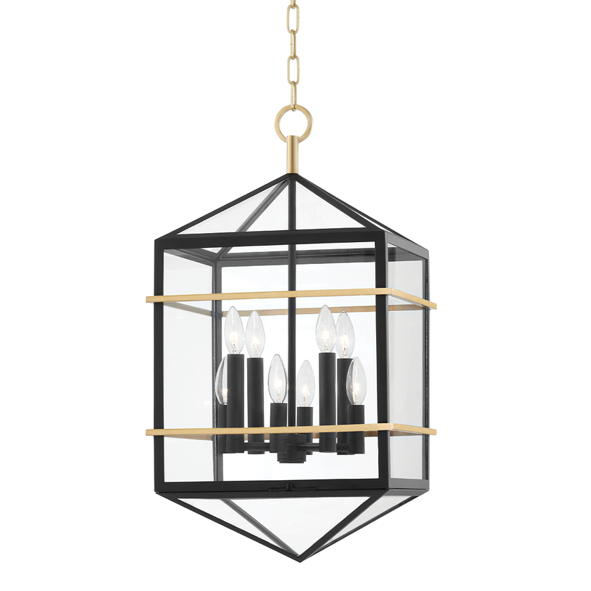 Bedford Hills Lantern - Aged Brass/Black