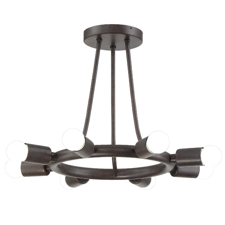 Dakota 8 Light Black Semi Flush Mount