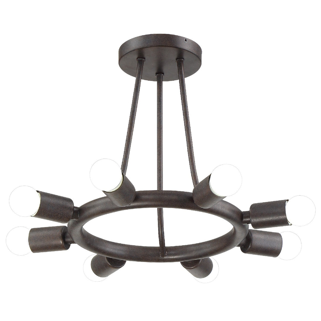 Crystorama Dakota 8 Light Black Semi Flush Mount