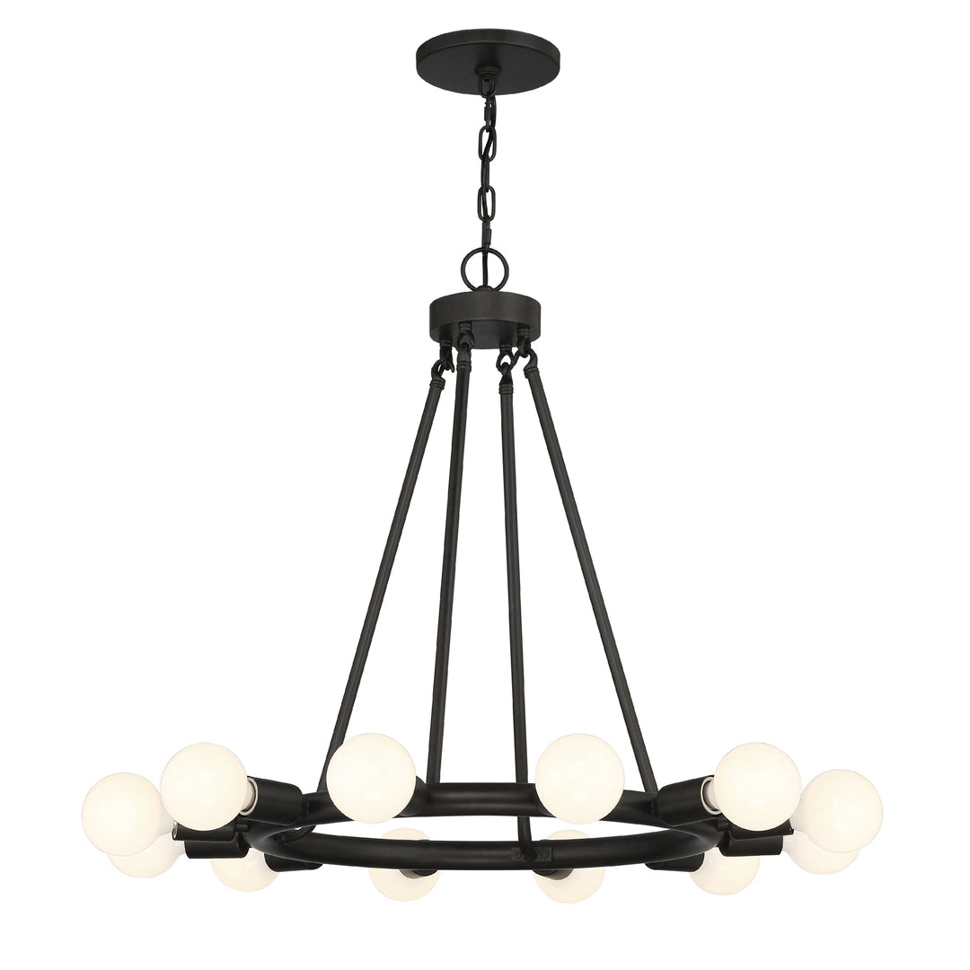 Dakota 12 Light Black Chandelier