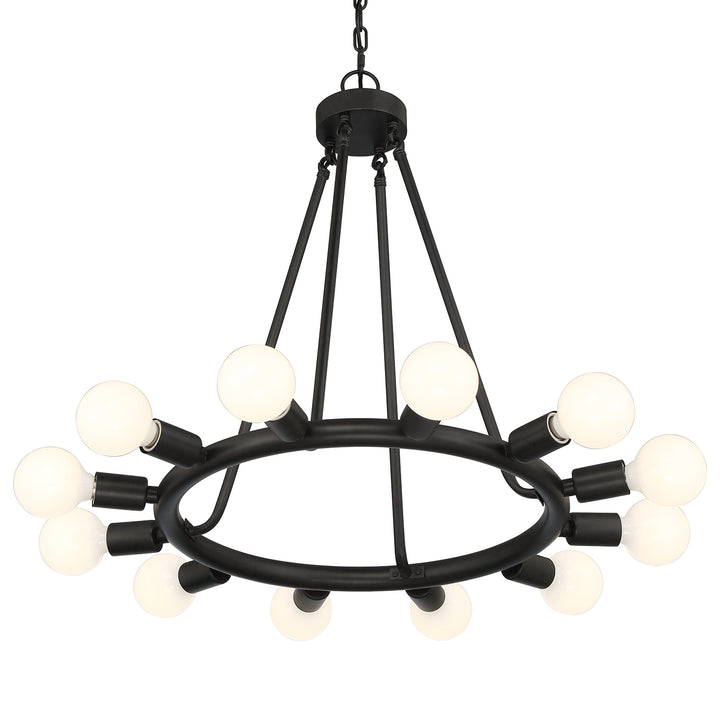 Crystorama Dakota 12 Light Black Chandelier