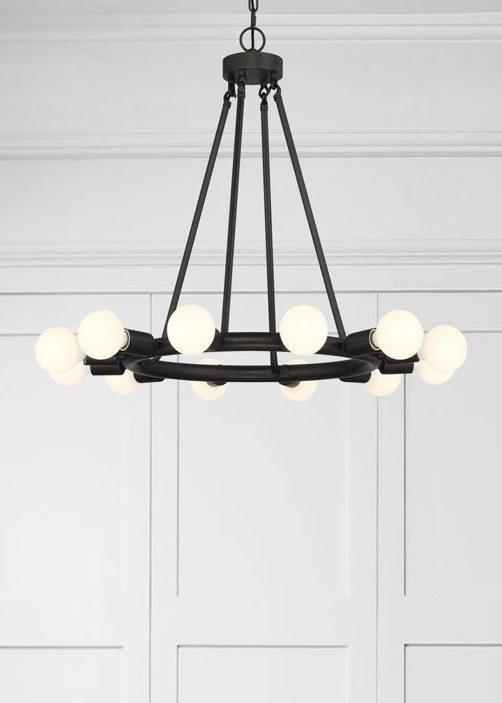 Crystorama Dakota 12 Light Black Chandelier