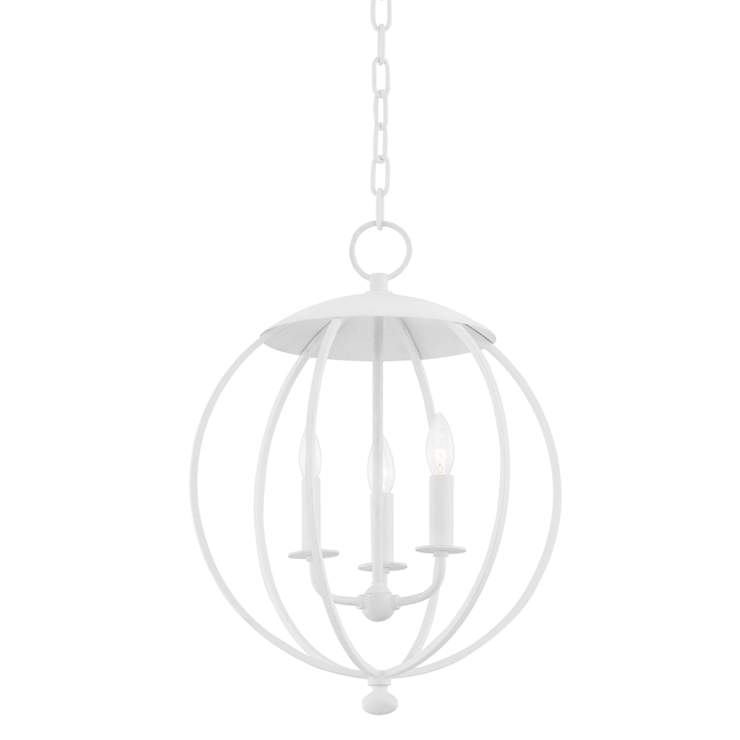 Wesley 3 Light Lantern - White Plaster