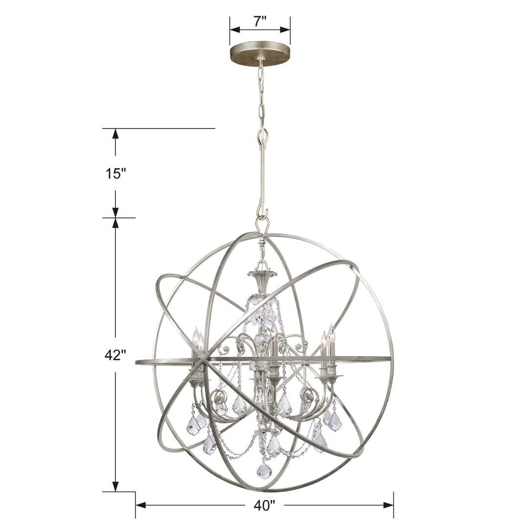 Crystorama Solaris 6 Light English Bronze Chandelier