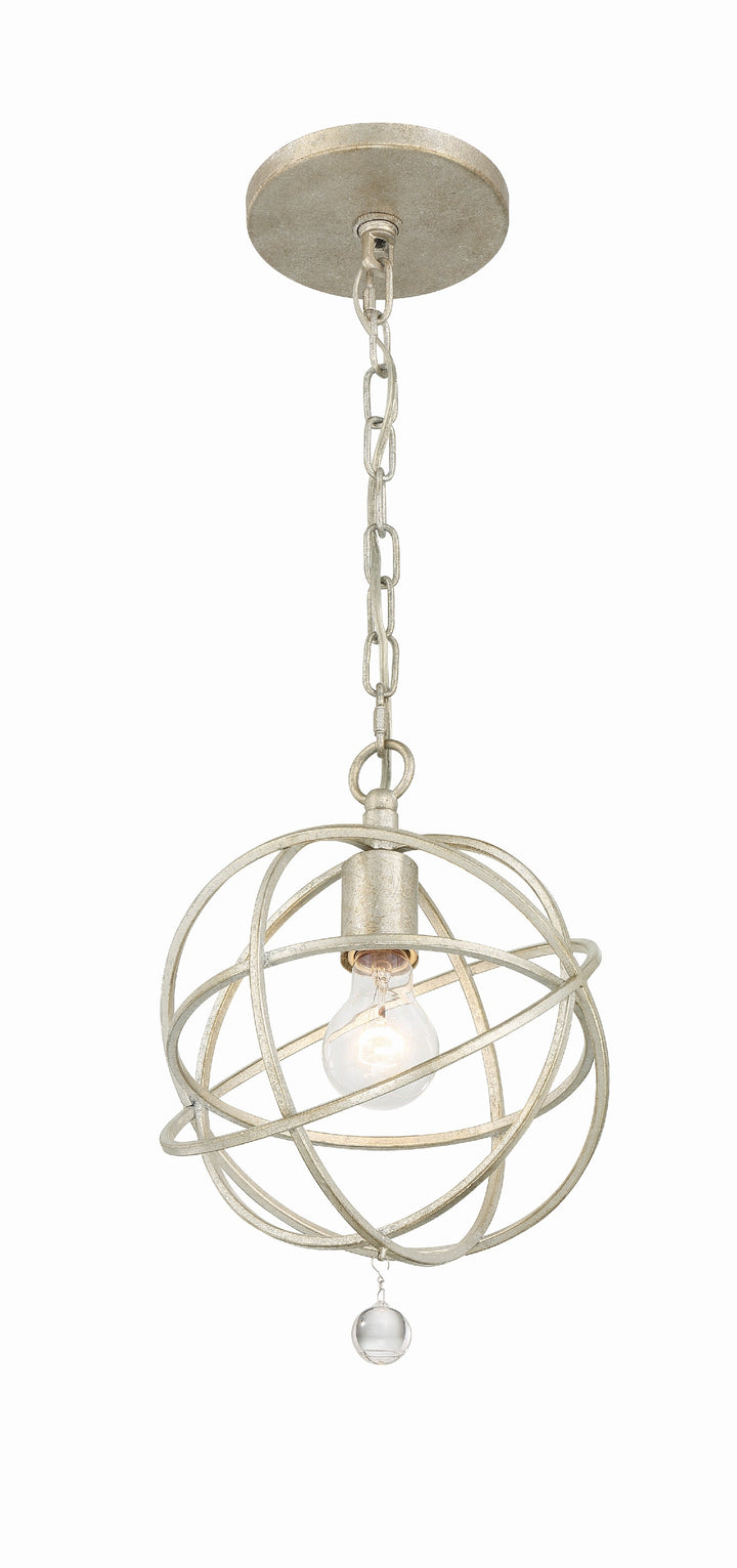 Crystorama Solaris 1 Light Black Mini Pendant