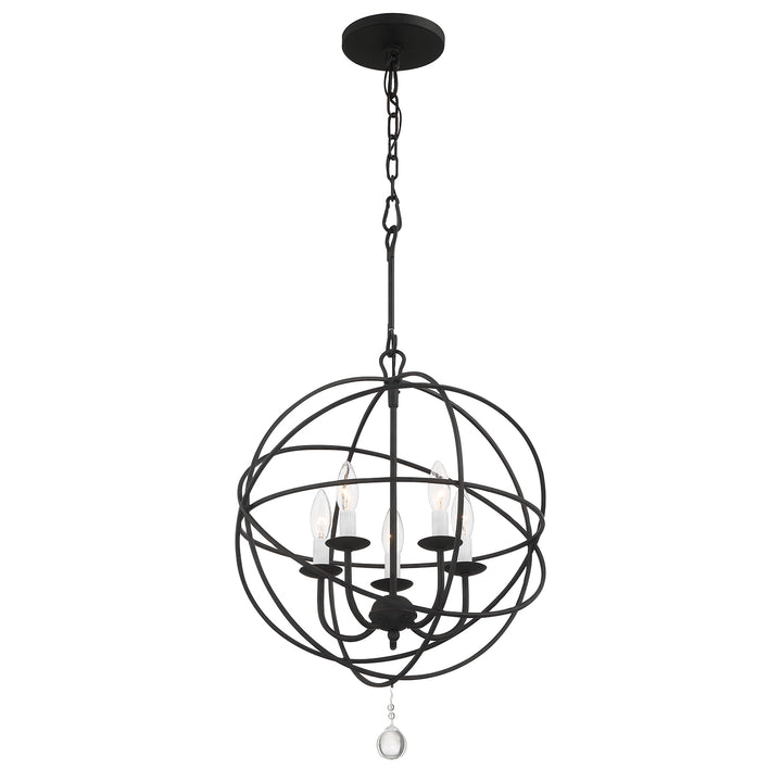 Crystorama Solaris 5 Light Black Mini Chandelier