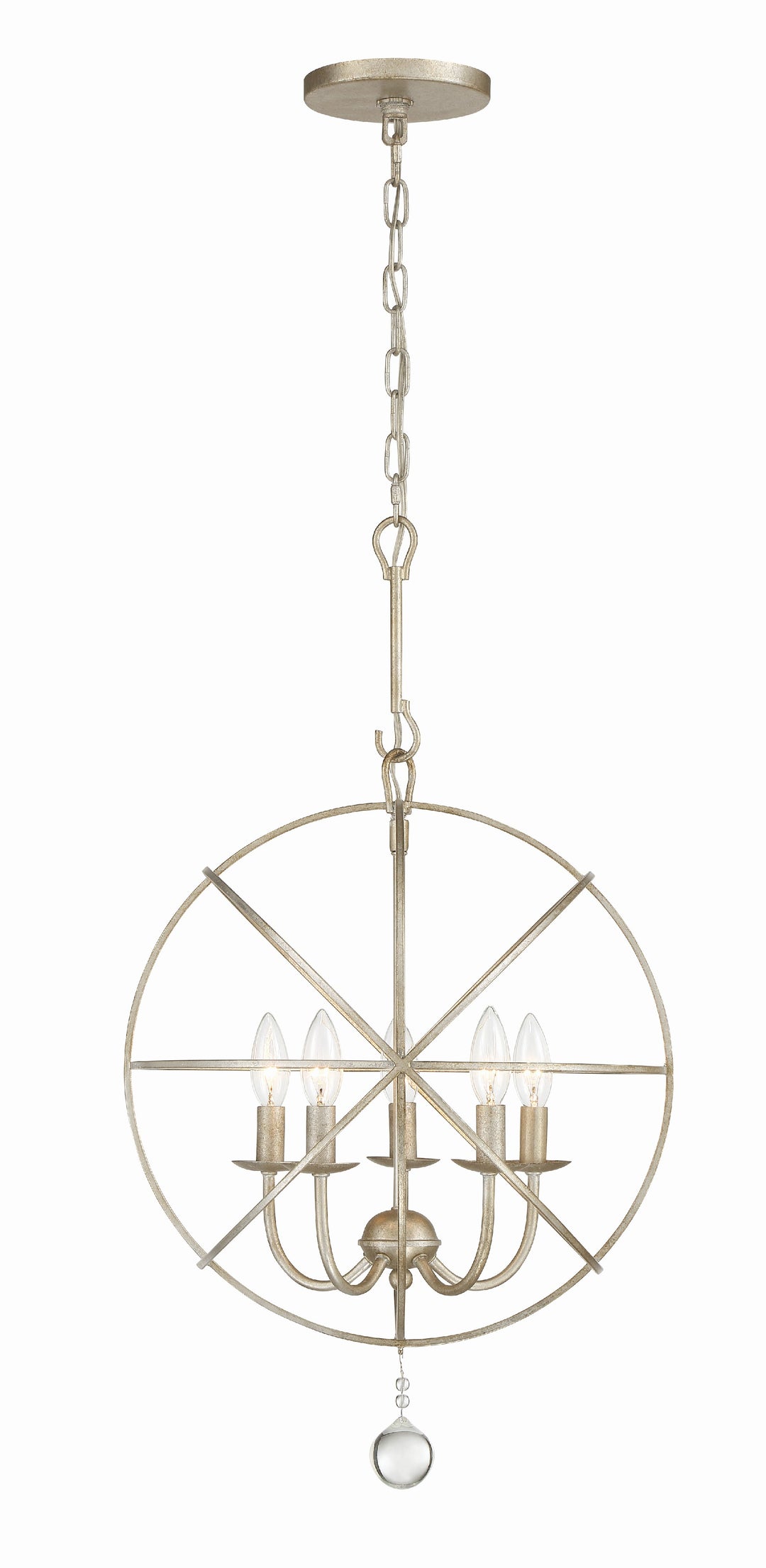 Crystorama Solaris 5 Light Black Mini Chandelier