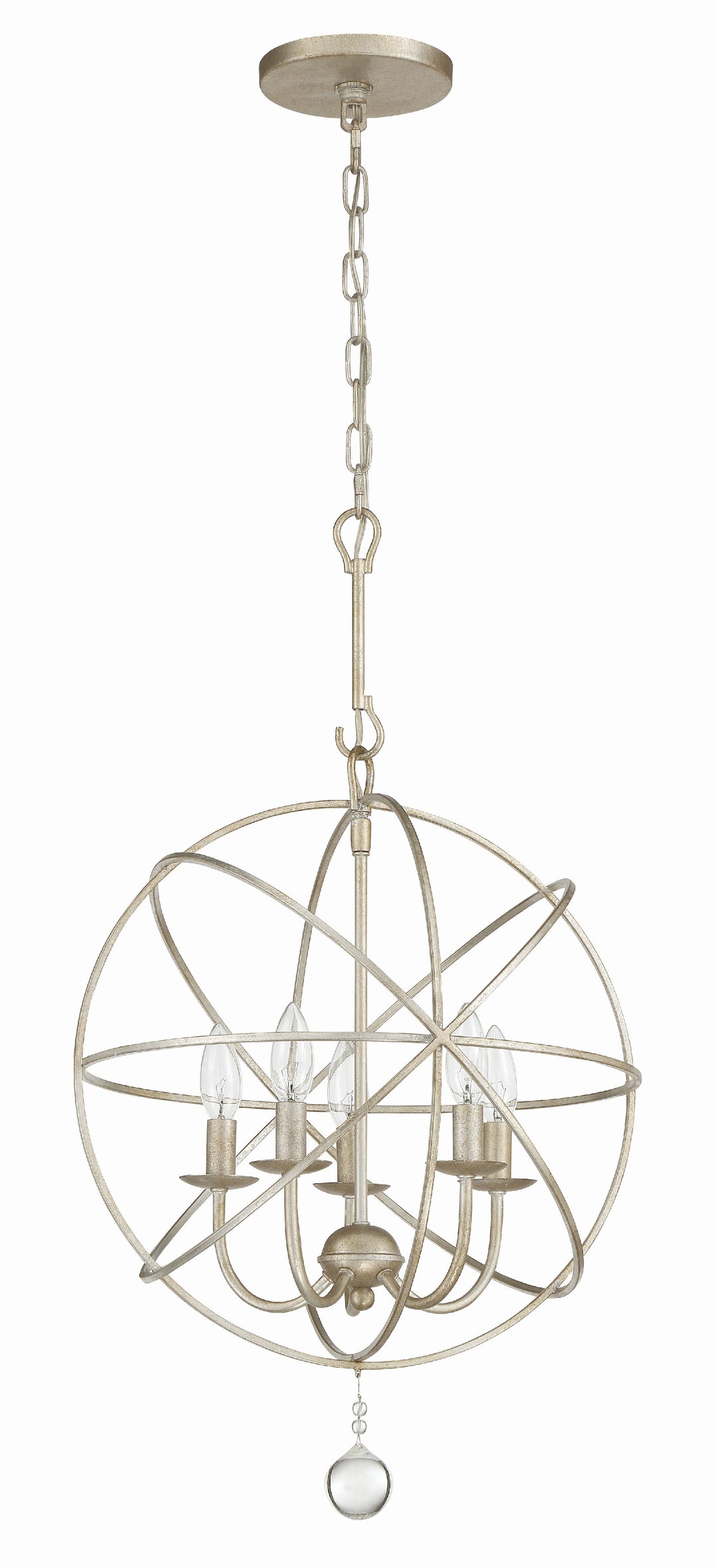 Crystorama Solaris 5 Light Black Mini Chandelier