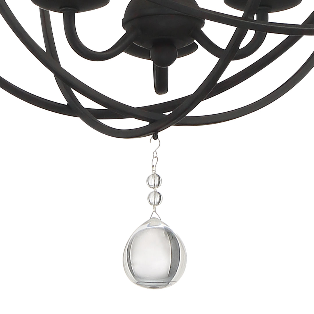 Crystorama Solaris 3 Light Black Mini Chandelier