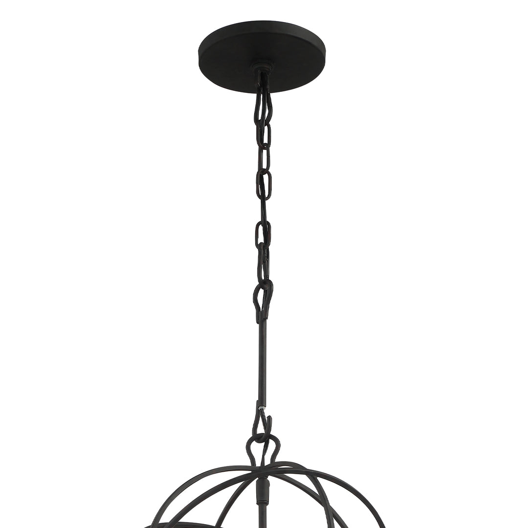 Crystorama Solaris 3 Light Black Mini Chandelier