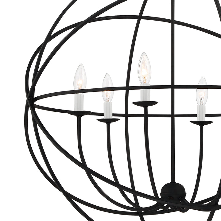 Crystorama Solaris 6 Light Black Chandelier